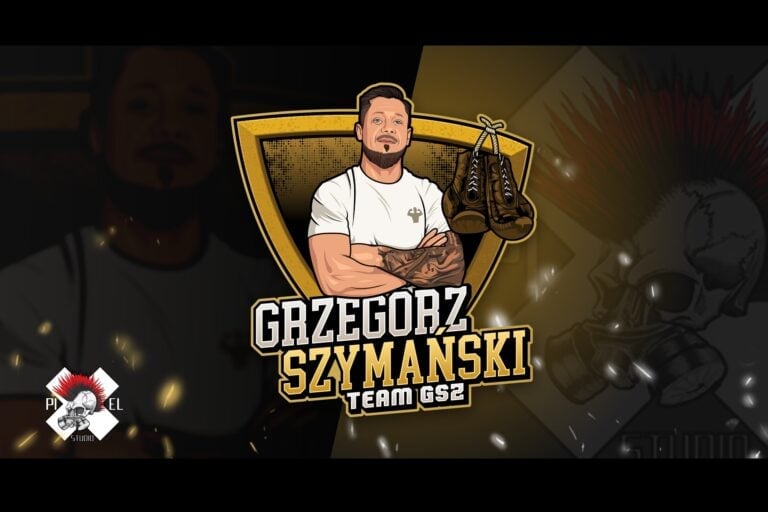 mascot logo Grzegorz Szymanski team gsz trener zloty rekawice bokserskie boks pixel studio graficzne chrzanow reklama x