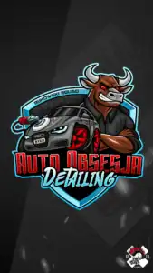 mascot logo brand hero projekt auto obsesja detailing samochod byk detailer pixel studio graficzne chrzanow reklama x