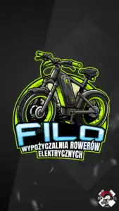 mascot logo brand hero projekt filo wypozyczalnia rowerow elektrycznych rower eko zielone pixel studio graficzne chrzanow reklama x