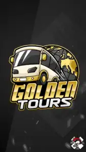 mascot logo brand hero projekt golden tours wycieczki autokar biuro podrozy zlote ziemia pixel studio graficzne chrzanow reklama x