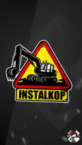 mascot logo brand hero projekt instalkop wykopy koparka mini roboty ziemne budowa pixel studio graficzne chrzanow reklama x