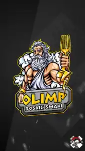 mascot logo brand hero projekt olimp boskie smaki zeus catering dietetyczny dieta jedzenie pudelkowa pixel studio graficzne chrzanow reklama x