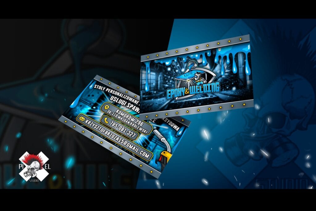 wizytowka projekt epoxy welding spawanie zywica epoksydowa pixel studio graficzne chrzanow reklama x