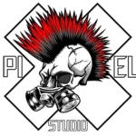 logo pixel studio- irokez z maską gazową