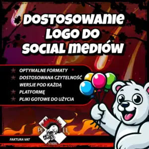 Pixel studio, logo social media, dopasowanie, formaty, grafika, pliki do druku, posty na Facebook i Instagram, przygotowanie wizualizacji, logo na social media, grafika na media społecznościowe, pliki gotowe do użytku, profesjonalne projekty, usługi graficzne dla firm.