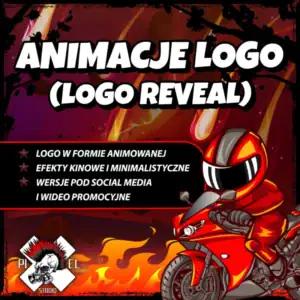 Tworzenie animowanych logo, animacje logo, reveal logo, efekty kinowe i minimalistyczne, wersje logo na social media, reklama i video promocyjne, studio Pixel, projektowanie logo, grafika korporacyjna, animacje i montaż, studio Pixel Warszawa.