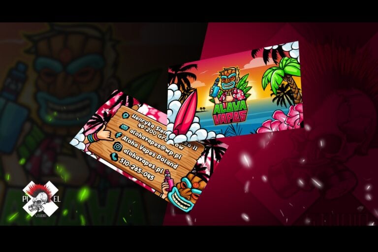 Wizytowka Projekt Aloha Vapes Vape Epapierosy Wyspa Dym Morze Pixel Studio Graficzne Chrzanow Reklama 1920x1080